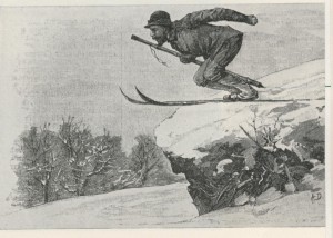 Skieur au bâton unique