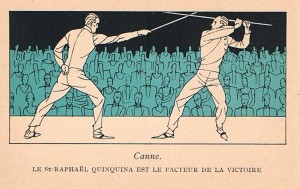 La canne publicité du St-Raphaël Quinquina aux  JO de 1924
