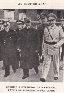 Canne de Pétain et bâton de Goering - photo Le Crapouillot 1949