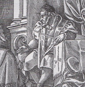 Schultheiss siÃ©geant par Jost Amman 1589 - dÃ©tail