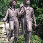 08 Hannibal, Missouri USA Statue de Huckleberry Finn et Tom Sawyer de Mark Twain