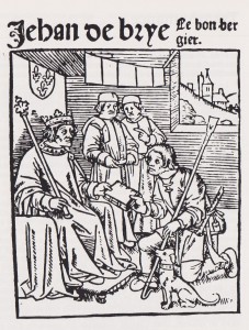 Roi et berger gravure sur bois XIVe ou XVe siècle