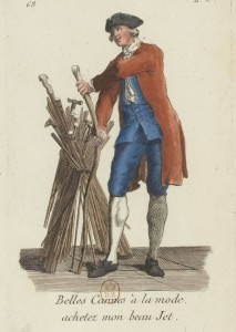 Marchand de cannes par Poisson - Cris de Paris - 1775  Gallica