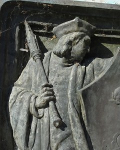 Détail statue de Rabelais à Chinon