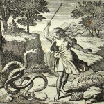 Tirésias frappant les serpents de son bâton