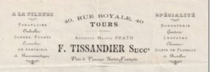 Parapluies et cannes Tissandier Tours vers 1880