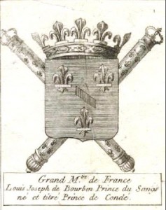 Armoiries du Grand Maître de France Louis de Bourbon Prince de Condé
