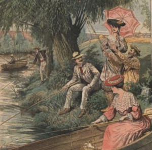 Pêcheurs à la ligne - La Pêche à la ligne supplément au Petit journal 24-07-1904