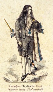 Compagnon cloutier du Devoir en tenue d'enterrement - 1858