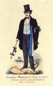 Compagnon menuisier du Devoir de Liberté  en tenue d'enterrement - 1858
