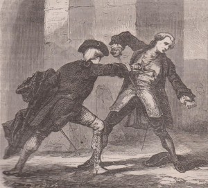 Duel au XVIIIe siècle - gravure 1864