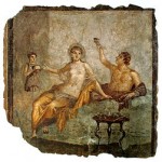 Scène de banquet fresque Herculanum