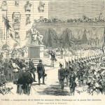 1 - Statue de Pietro Paléocapa - inauguration en 1871 piazza San Quintino - gravure L'Illustration